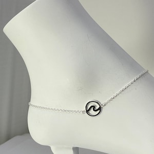 Sterling Silver Anklet, Dainty Anklet with Round Wave, Adjustable Anklet, Sterling Silver Minimalist Anklet| Best Holidays Gift