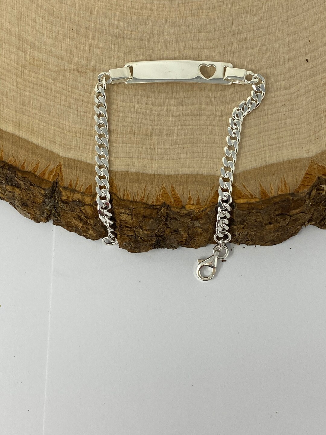 Solid Sterling Silver Baby Id Bracelet/anklet for Baby Girl,bracelets for Kids, Toddlers Heart