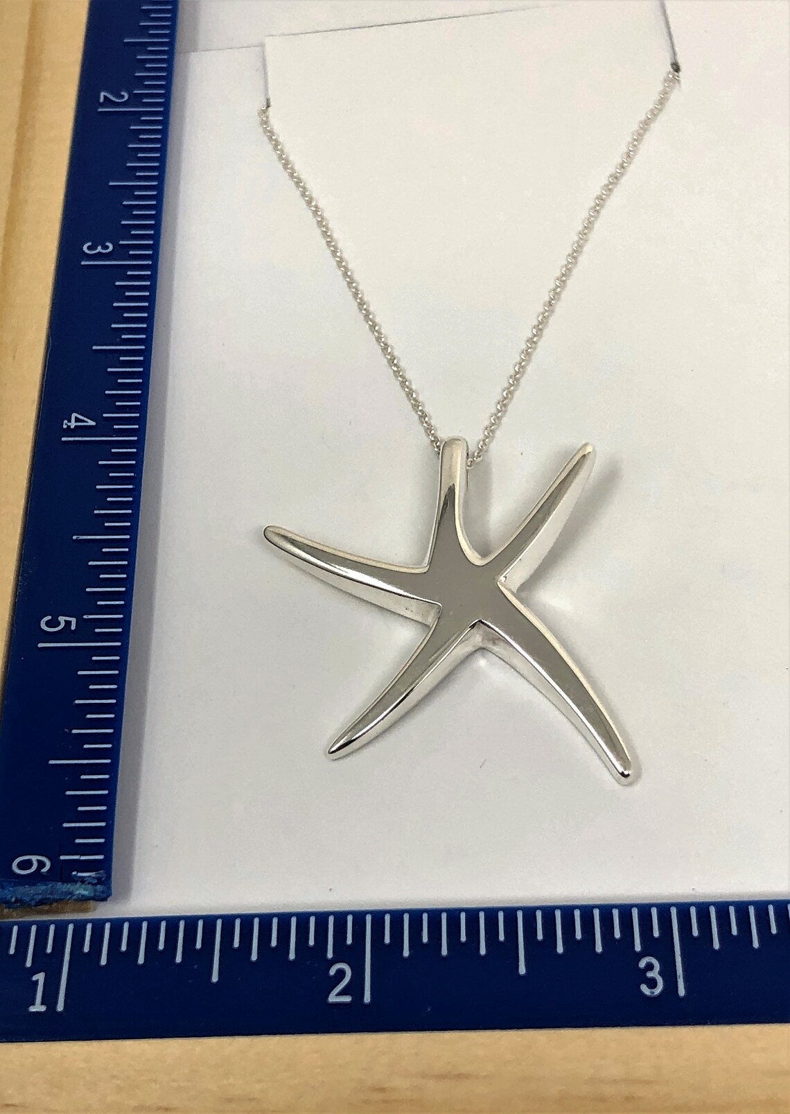 925 Sterling Silver Necklace, High Polish Starfish Pendant Necklace ...