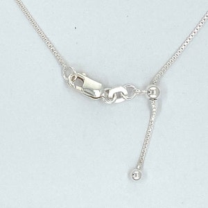 925 Sterling Silver Adjustable Box Chain to 22 Inches. Minimalist Pendant Adjustable Box Chain Necklace. Pendant Not Included With Chain.