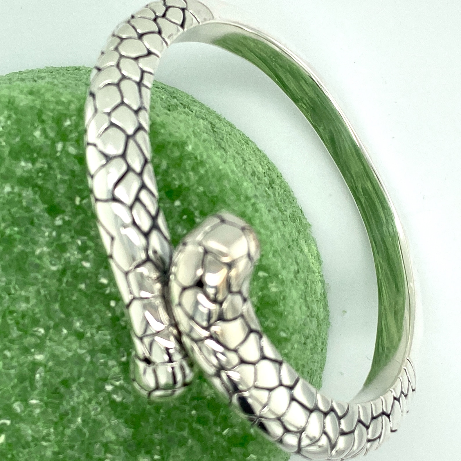 925 Sterling Silver Snake Design Bangle Bracelet. Snake Skin Etsy