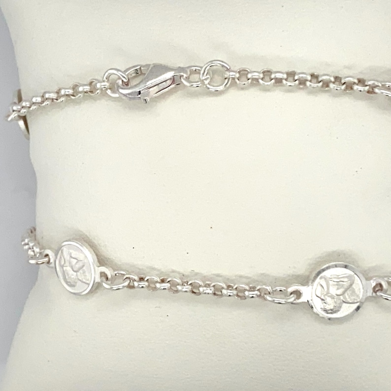 Handmade Cherub Angel Bracelet Sterling Silver Stationed Cherub Angel Bracelet. Sterling Silver Bracelet