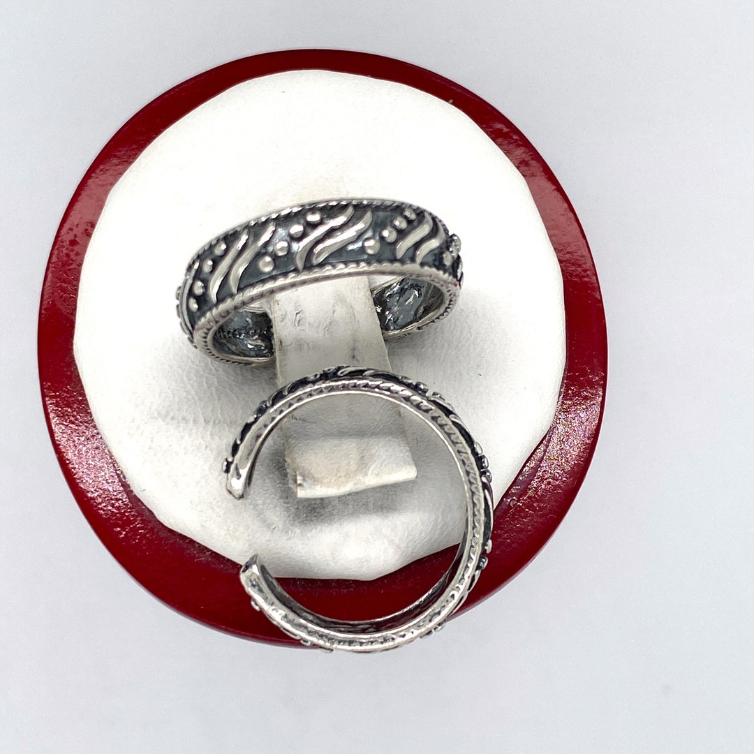 925 Solid Sterling Silver Toe Ring, Antique With Design Adjustable Toe ...