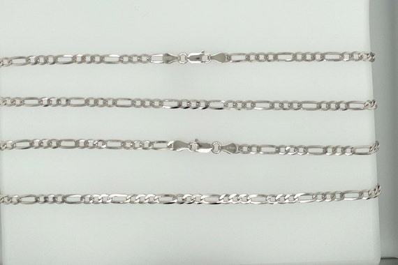 925 Sterling Silver 3.5mm Solid Figaro Link Chain For Men. RH Figaro Chain. Gift for Him. Choose from 18'',20",22",24". Figaro Chain for Men