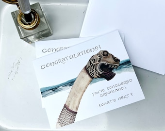 Viking Congratulations note card set, 4x5.5 BI-FOLD blank, What's Next, sets of 8 or 18 with matching envelopes