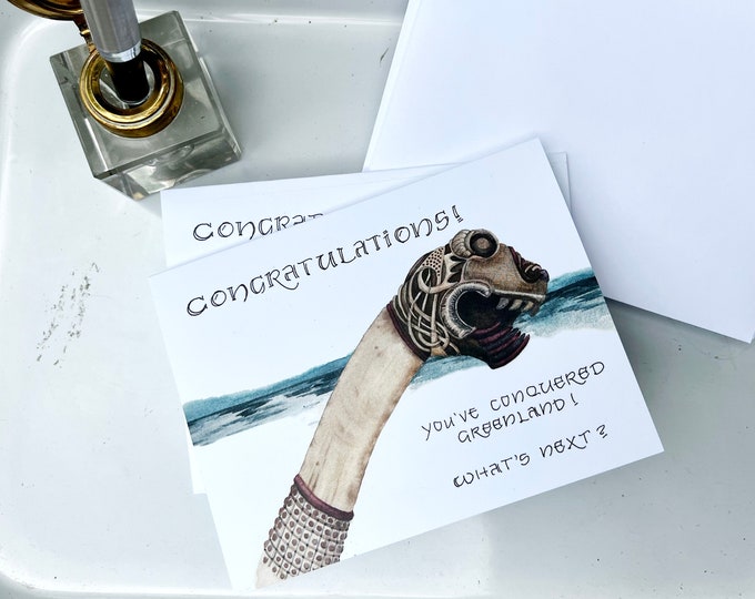 Viking Congratulations note card set, 4x5.5 folded blank, What's Next, sets of 8 or 18 with envelopes