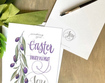 Easter Joy artist original Olive Branch cards, 5x7” heavy 14pt FOLDED cards, matching envelopes, sets of 20 or 10