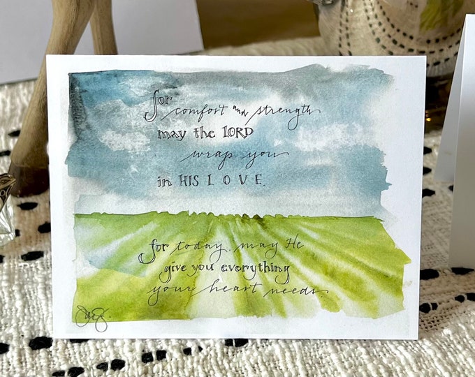 Sympathy card set, Serious News notecards, 4x5.5 BI-FOLD blank God give you love, comfort, and strength cards, sets of 8 or 18