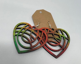 Orecchini a Cuore a Reticolo Piccolo