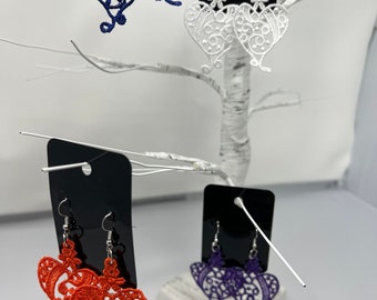 Orecchini Cuore in Pizzo Autoportante