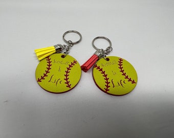 Portachiavi da softball / baseball personalizzabile o tag borsa!