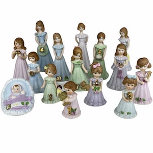 Enesco Birthday Growing Up Girl Figurines New Born - 16 Years Plus Graduate