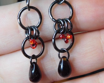 Gift for her, Halloween Earrings. dangle earrings. Goth Earrings
