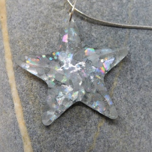 Starfish necklace, Star necklace, resin necklace, necklace for her, sparkly necklace, Beach lover