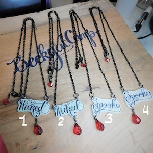 Choice of Glow Spooky or Wicked necklace, witchy, Halloween jewelry, spooky, wicked
