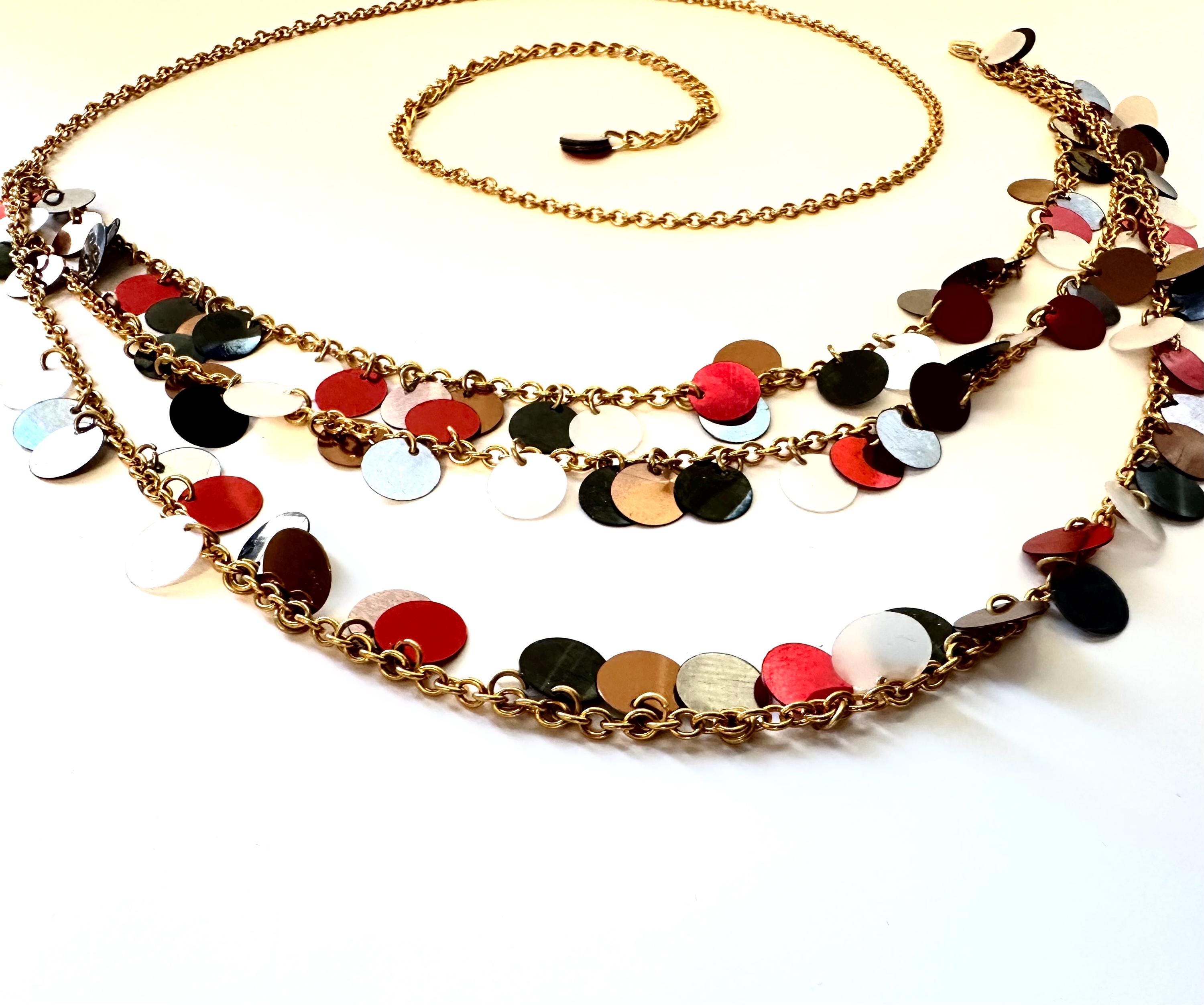Metal Chain Link Belt Vintage Art Deco  Round Circle Cosplay Gypsy Retro 90s 90 main image 4