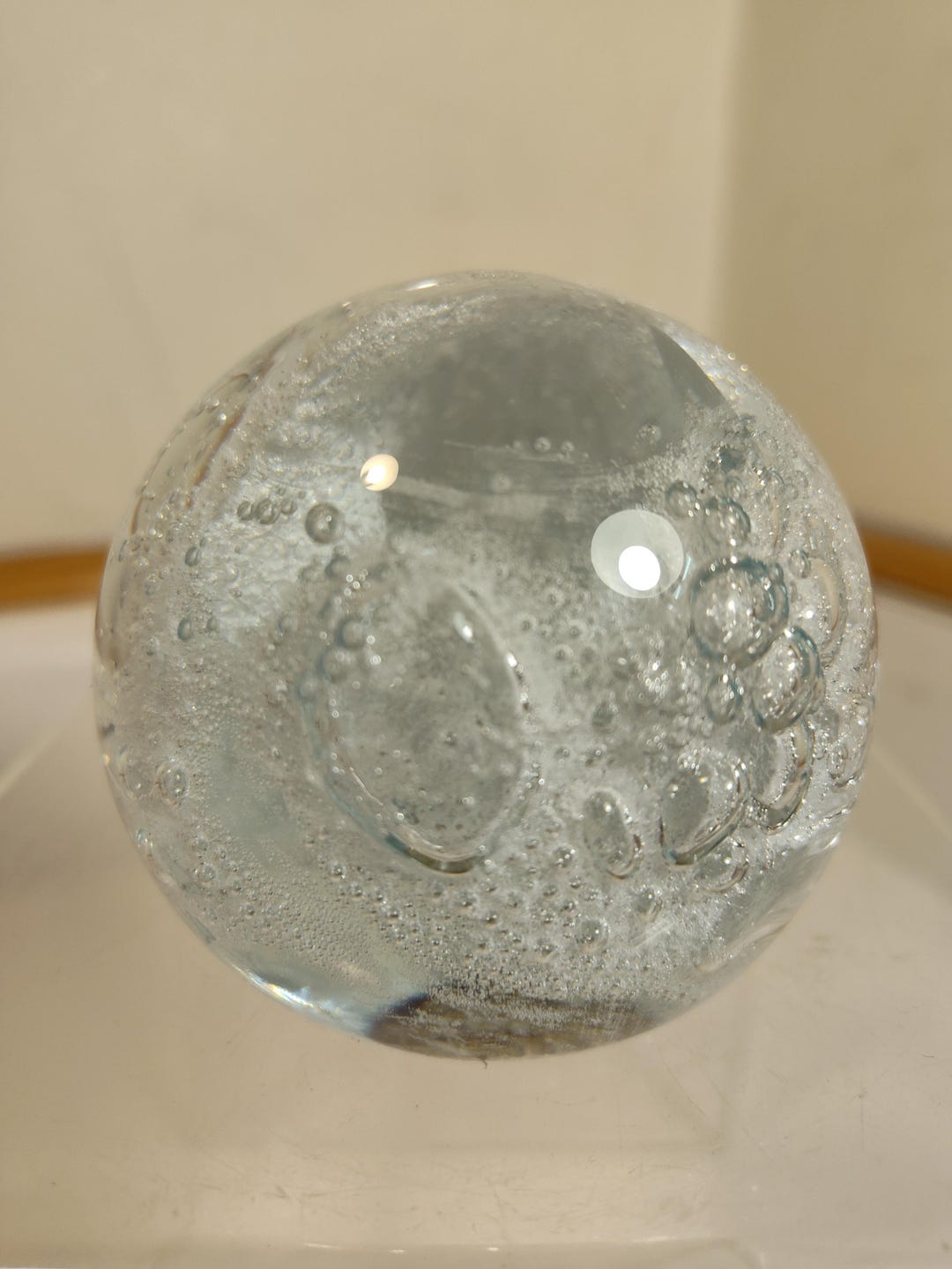 VINTAGE Paperweight Kent Helms Glacier Ice Snow Ball Collectible Art ...