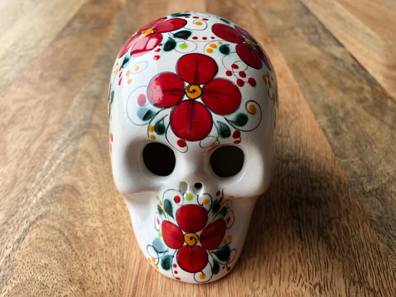 Timeless Dia de Los Muertos Skull Ceramic Hand Painted Day | Etsy