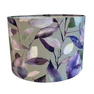 Voyage Maision Contempary Garden Leaf Handmade Drum Bespoke Lampshade, suitable as Table or Pendant Lampshade