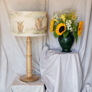 Voyage Maision Highland Cow Handmade Bespoke Drum Lampshade