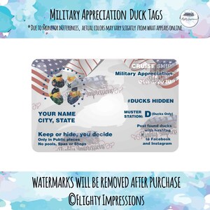 Apprezzamento militare/Etichette anatra/Personalizzabile/Solo file DIGITALE/Stampa