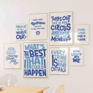 Blått motivationscitattryckset: Dopamindekor, galleriväggkonst (digital nedladdning)