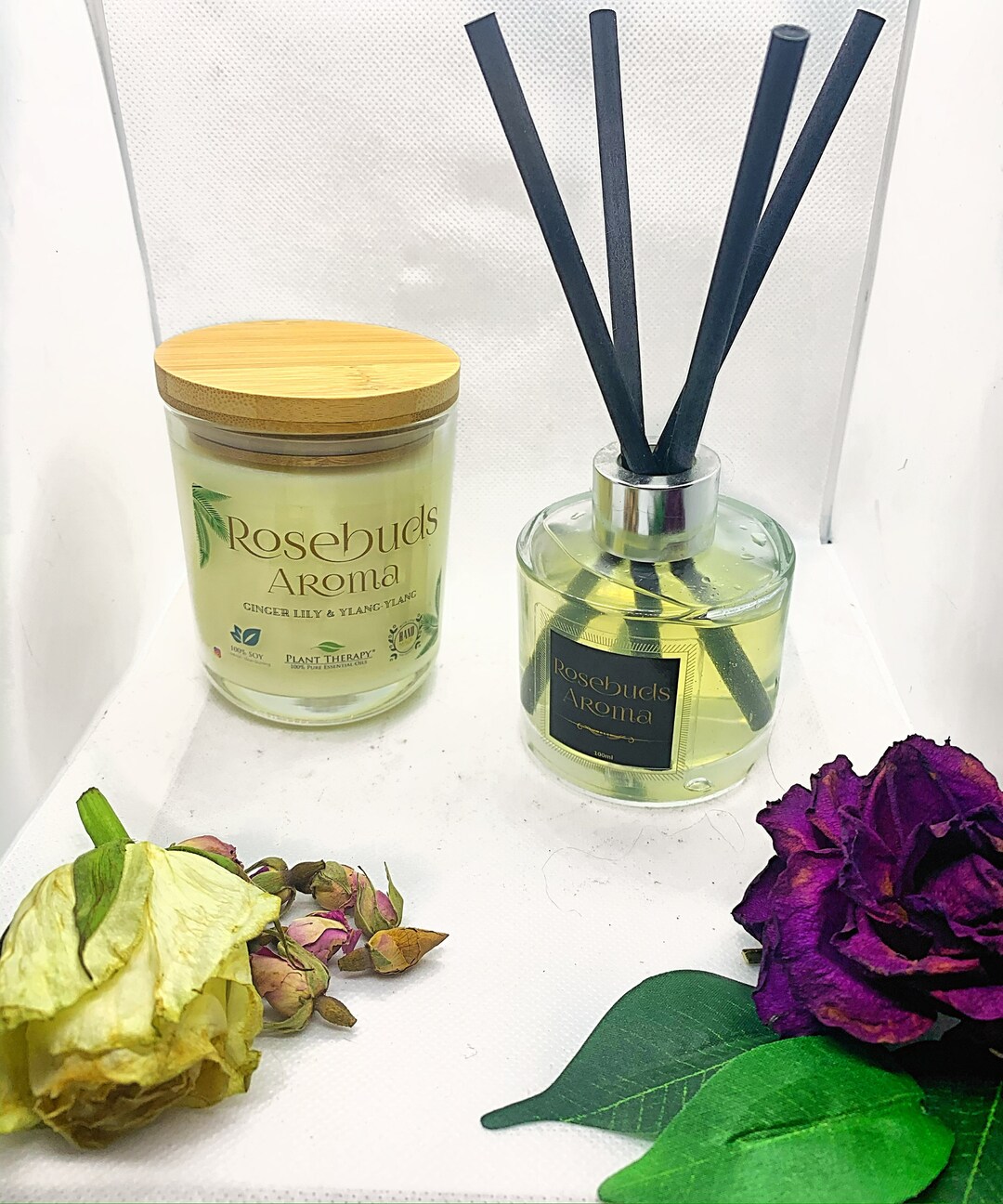 Candle and Reed Diffuser Gift Set Ginger Lily and Ylang Ylang Etsy