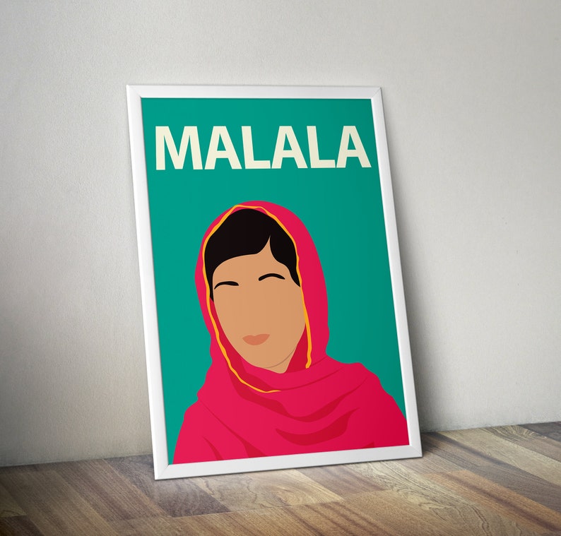 Malala Yousafzai Poster Feminist Artwork Minimalist Print | Etsy