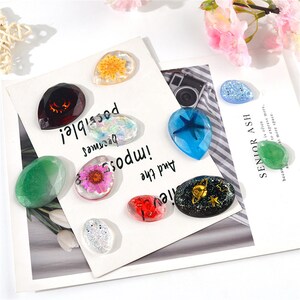 DIY Resin Epoxy Faceted Teardrop Charm Silicone Mold Faceted Oval Charm Silicone Mold Teardrop and Oval Jewelry Pendant Silicone Mold