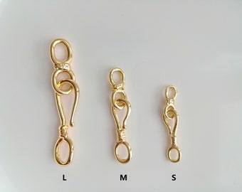 Wholesale gold plated hook and eye clasp set, S/M/L, jewelry making supplies