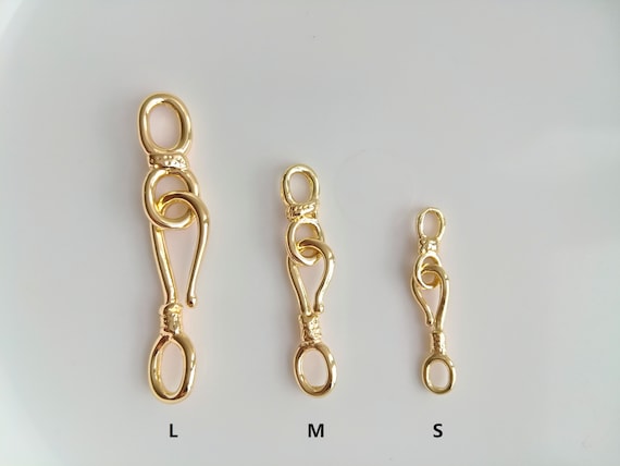 Wholesale Gold Plated Hook and Eye Clasp Set S M L Jewelry Making Supplies Etsy