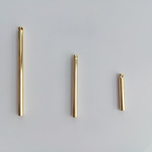 Wholesale gold plated smooth round rod pendant, rod necklace pendant, 15/25/35mm, jewelry making supplies wholesale