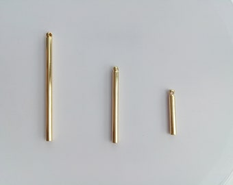 Wholesale gold plated smooth round rod pendant, rod necklace pendant, 15/25/35mm, jewelry making supplies wholesale