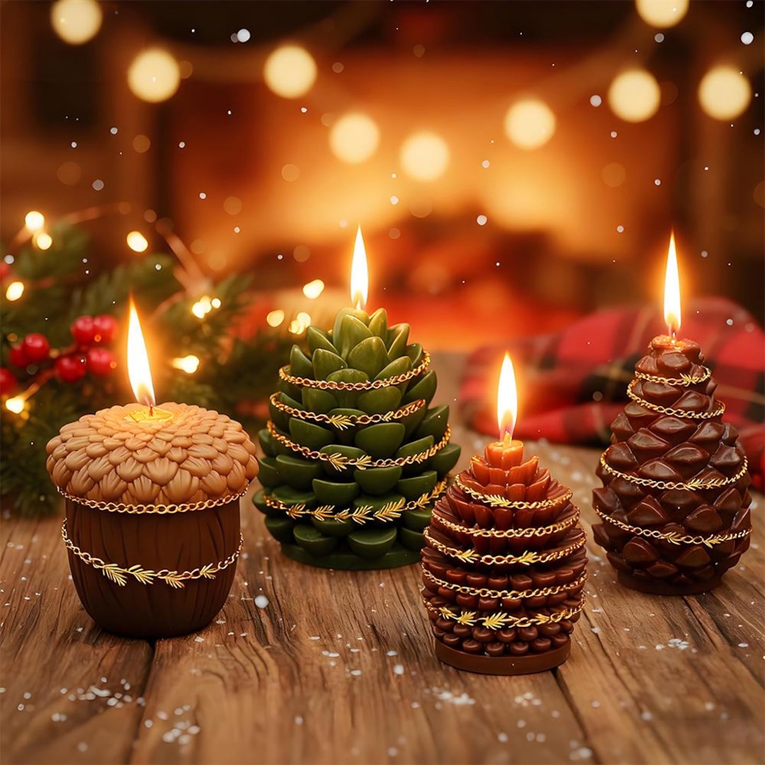 DIY Christmas Pine Cone Silicone Mold, Oil Pine Cone Candle Mold ...