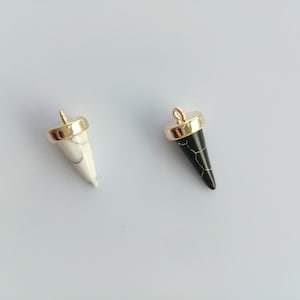 Small white/black lapis lazuli cone charms, 11.5x14mm, jewelry making supplies wholesale