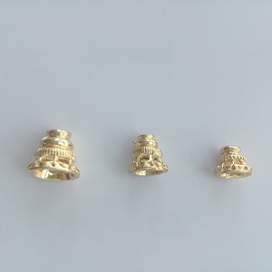 Wholesale 7/8/10mm gold plated brass bead cone caps, diy jewelry making supplies
