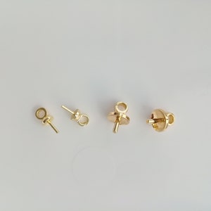 Wholesale gold plated brass peg bails, half-drilled bead bails, pearl bails, glue on pendant bails, jewelry making supplies
