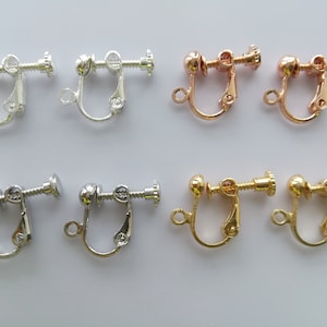 Wholesale gold plated screw back clip on earring converters, non pierced earring findings, diy earring making supplies, 10x13mm