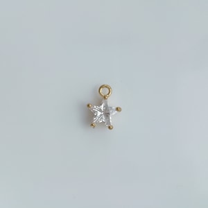 Wholesale Gold Plated Tiny Clear Zircon Star Charms, Gold Small Star Charm, Diy Jewelry Making Supplies