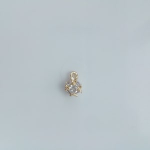 Wholesale Tiny Gold Plated Clear Zircon Paved Ball Shape Charms, 6x9mm, Jewelry Making Supplies