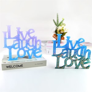 Harz Epoxy Glänzend Live Laugh Liebesbrief Silikonform DIY Resin Brief Dekoration