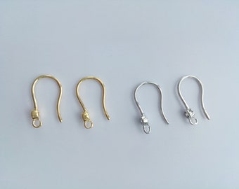 Wholesale gold plated clear zircon U shape french hook earring wires, fishhook earrings, 9x14mm, diy earring making supplies