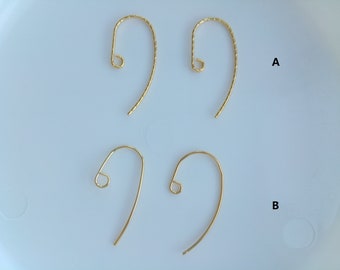 Wholesale Gold Plated French Earring Hooks, 9 Shape Earring Wires, Diy Earring Making Supplies, 12x20mm