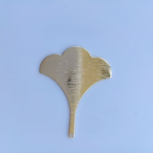 Gold plated brass textured ginkgo biloba leaf pendant, 30x37mm, wholesale jewelry making supplies