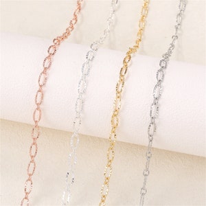 Gold Plated Brass Cable Chains 1 Meter(40 inches), Wholesale Jewelry Making Supplies