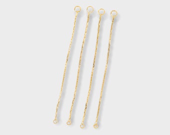 Gold plated long tassel earring connector pendant, dangle fringe earring pendant, diy earring making supplies wholesale, 1x55mm