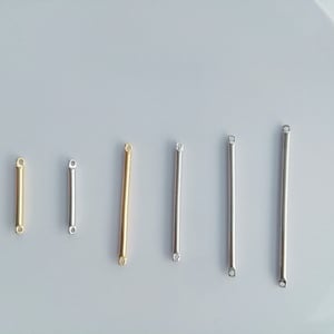 Gold plated brass smooth rod connector pendant, 11~45mm, gold or silver, jewelry making supplies wholesale