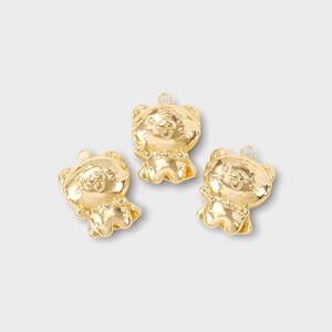 Gold Chinese Zodiac Year of Tiger Charms, 13x17mm, Wholesale Jewelry Making Supplies