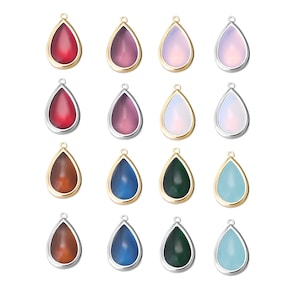 Wholesale faceted glass teardrop gemstone pendants, teardrop drop earring pendants, diy jewelry making supplies