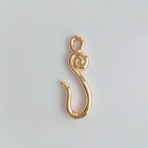 Wholesale gold plated S hook eye clasp connector, drop S toggle clasp with ring, 10x27mm, jewelry making supplies
